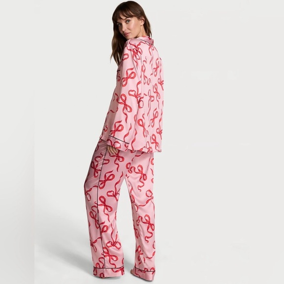 NWOT Victoria’s Secret Chalk Rose Glazed Satin pajama set XS - Picture 10 of 12